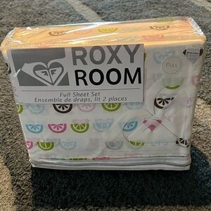 Roxy Room Full Sheet Set - White with Colorful Patterns